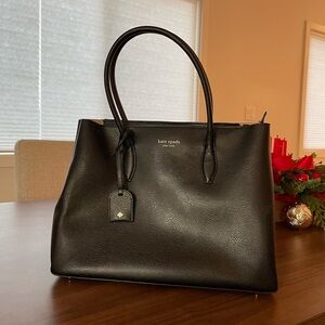 Kate Spade New York Eva Medium top zip satchel in refined grain leather